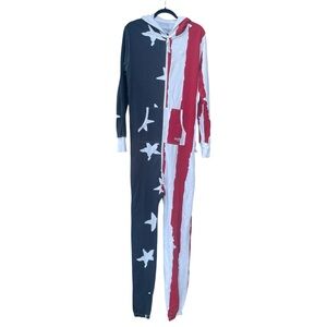 OnePiece Norwegian Original American Flag Jumpsuit, Unisex, Size‎ M, EUC